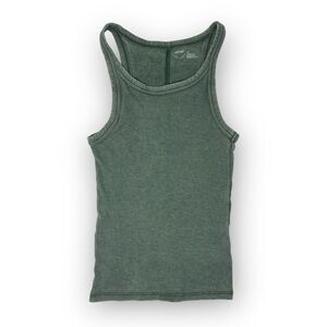 Aerie Ribbed High Neck No BS Tank Top Green Women’s Size Small